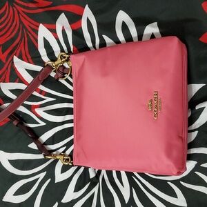Coach 945 Pink Color Block Nylon Cargo Crossbody Bag